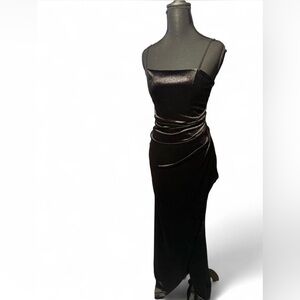 Honey and Rosie Black Velvet Maxi Dress